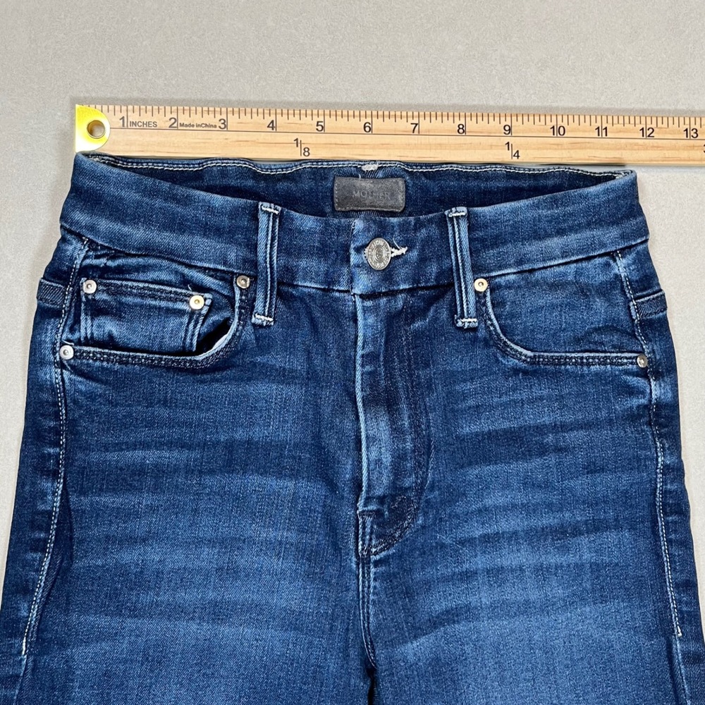 Mother Looker Ankle Fray Jeans Women's Sz 24 Tongue And Chic High Waisted Skinny - Picture 6 of 10